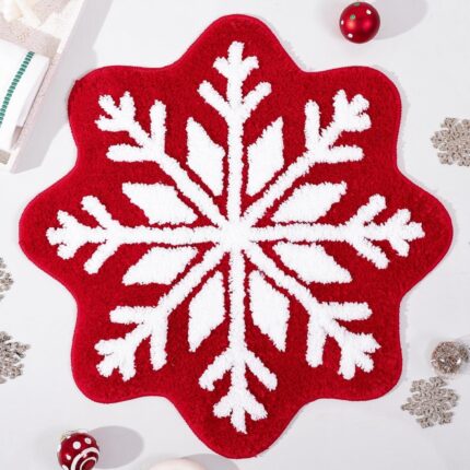 ❄️ Snowflake Shaped Christmas Rug | Unlock Your Holiday Aesthetic with Festive Warmth & Unique Design